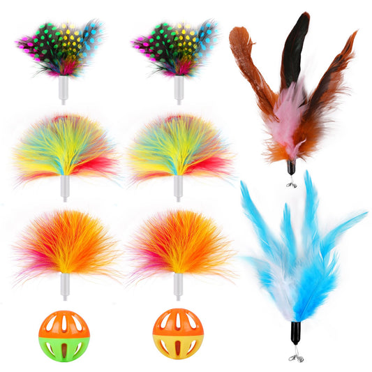 Pawtners - Pack of 10 Replacement Feathers for 4-in-1 Automatic Interactive Toy